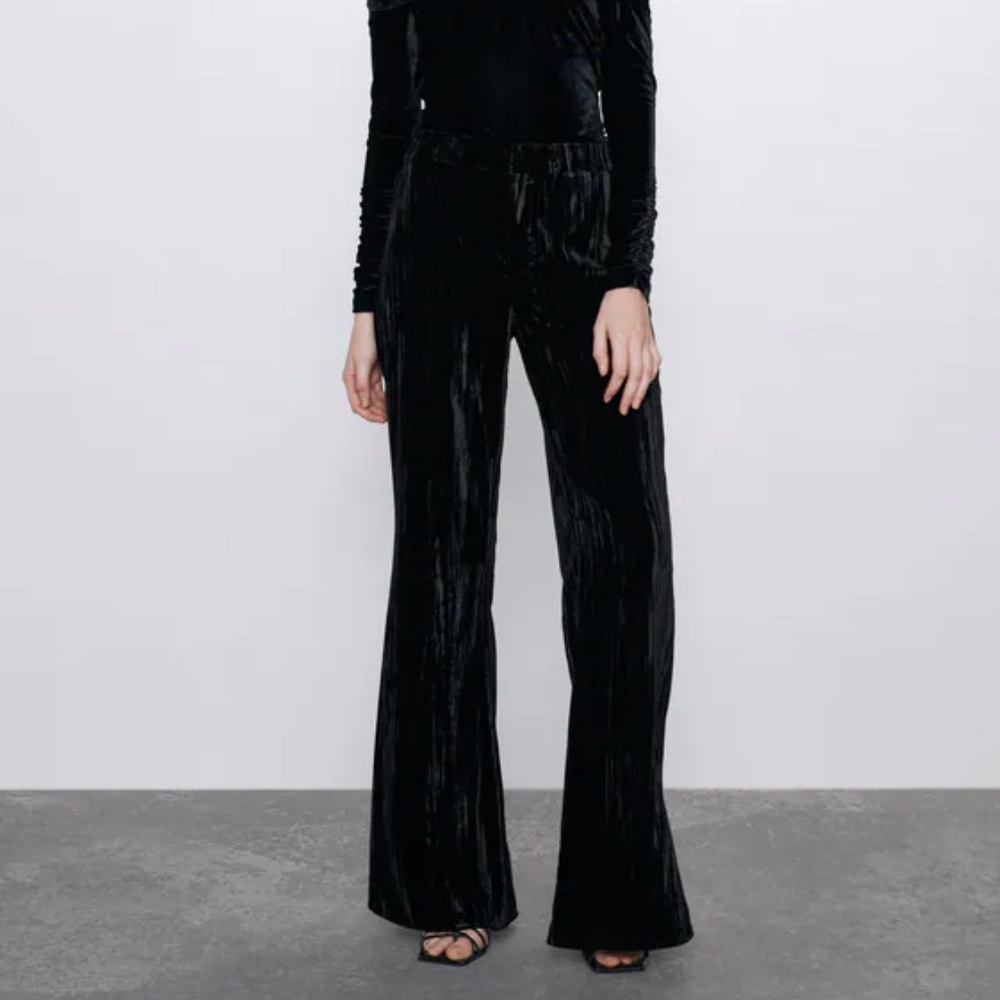 ♥️🇺🇸HP🇺🇸♥️ 𝗡𝗪𝗧 𝗭𝗮𝗿𝗮 •  Wide Leg Velvet Trousers - Picture 5 of 12
